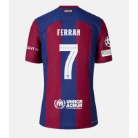 Dres Barcelona Ferran Torres #7 Domáci 2023-24 Krátky Rukáv